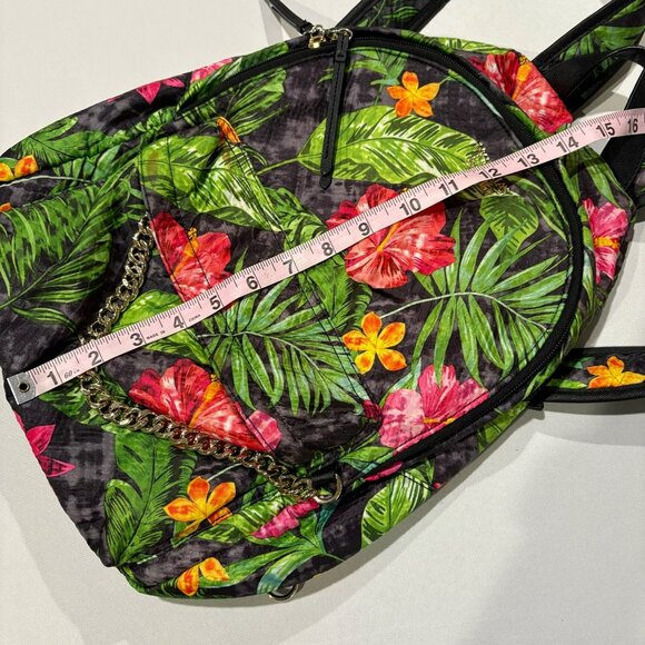 Victorias Secret Tropical Floral Print Backpack With Chain Detail - Picture 4 of 8
